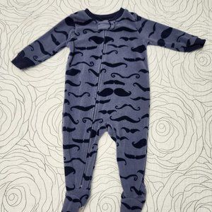 FREE W/ BUNDLE [12M] "Moustache" Patterned Carter's Footie PJs